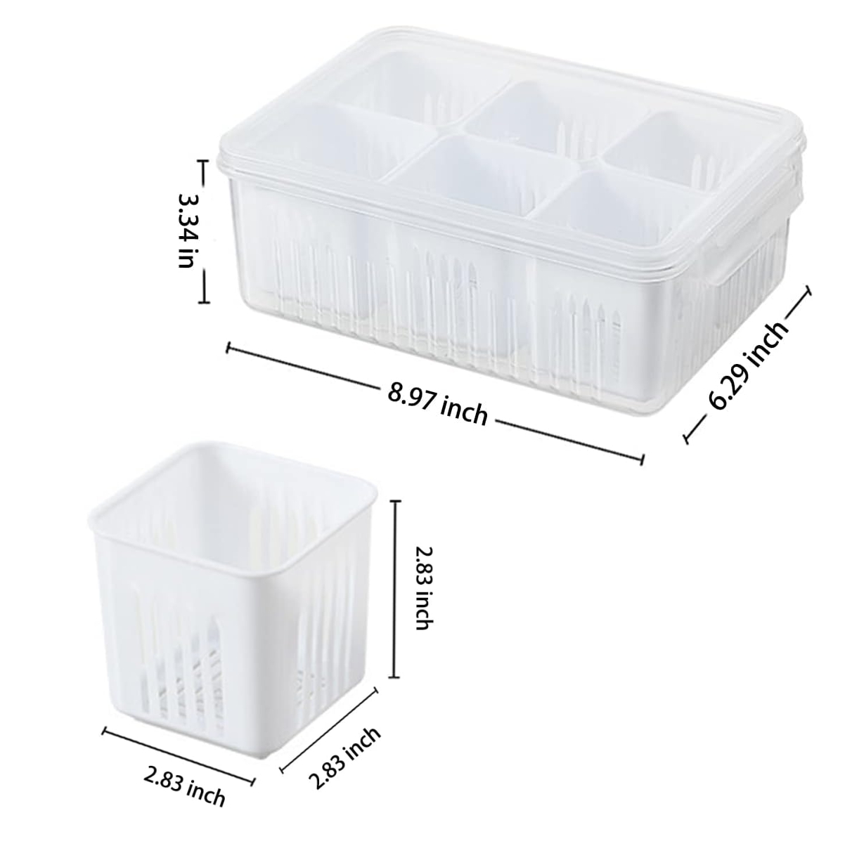 Vista 6 de Contenedor y drenaje Hermetico Alimentos - Caja de almacenamiento: 6Rejillas